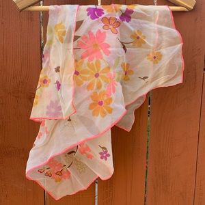 Large Floral Sheer Scarf